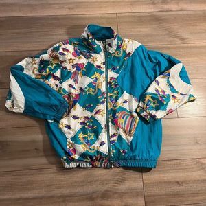 Vintage Lavon Snort Fish Blue Athletic Casual Windbreaker Jacket